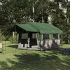 Image de Tente familiale de camping - VIDAXL - 324 x 255 x 230 cm - Toit vert et blanc - Polyester 185T PU - Auvent amovible