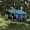 Image de Tente de camping Vidaxl Tente familiale avec toit Bleu et gris 324 x 255 x 230 cm