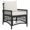 Image de Vidaxl chaise de jardin avec coussin noir 73 x 61 x 77 cm polyrotin