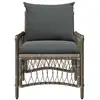Image de Vidaxl chaise de jardin avec coussin gris 73 x 61 x 77 cm polyrotin
