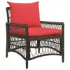 Image de Vidaxl chaise de jardin avec coussin marron 73 x 61 x 77 cm polyrotin
