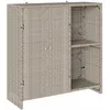 Image de Armoire de rangement en rotin - vidaXL - Gris clair - 100x36x102 cm - 2 portes - Rotin - 2 étagères