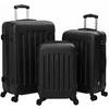 Image de Set de valises rigides - vidaXL - 3 pièces - 50x31x78 cm - Noir - Plastic ABS - Roues 360° - Verrouillage - Coque rigide