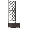 Image de Cache-pot de jardin moderne - vidaXL - 40x40x125 cm - Marron - Acier allié - Aspect osier - Résistant aux intempéries