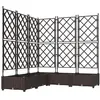Image de Jardinière avec treillis - vidaXL - 5 pièces - 120x120x1255 cm - Marron - Plastique résistant aux UV - Treillis intégré