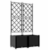 Image de Cache-pot de jardin en acier - vidaXL - 2 pièces - 80x40x143 cm - Noir - Résistant aux intempéries