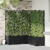 Image de Jardinière avec treillis - Noir - 120x120x143 cm - Résine naturelle - Design moderne