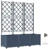 Image de Cache-pot De Jardin 3 Pc Gris 120 X 40 X 142 Cm Pp Vidaxl