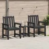 Image de vidaXL Chaise de jardin. 2 pcs Noir 655 x 59 x 88 cm HDPE 42006605