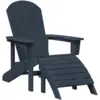 Image de Vidaxl chaise adirondack avec repose-pieds bleu marine hdpe
