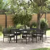 Image de vidaXL Ensemble de salle à manger pour jardin 7 pcs Noir polyrotin 3334859