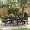 Image de Ensemble De Salle À Manger Pour Jardin 9 Pc Noir Polyrotin Vidaxl