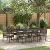 Image de Ensemble De Salle À Manger Pour Jardin 9 Pcs Marron Polyrotin Vidaxl