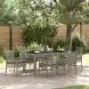 Image de Ensemble De Salle À Manger Pour Jardin 7 Pcs Gris Polyrotin Vidaxl