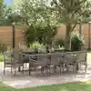 Image de Ensemble De Salle À Manger Pour Jardin 11 Pcs Gris Polyrotin Vidaxl