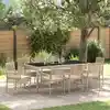 Image de Ensemble De Salle À Manger Pour Jardin 9 Pcs Beige Polyrotin Vidaxl