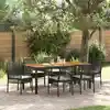 Image de Ensemble De Salle À Manger Pour Jardin 7 Pcs Noir Polyrotin Vidaxl