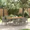 Image de Ensemble De Salle À Manger Pour Jardin 7 Pc Gris Polyrotin Vidaxl