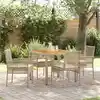 Image de Ensemble De Salle À Manger Pour Jardin 5 Pcs Beige Polyrotin Vidaxl
