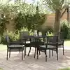 Image de Ensemble De Salle À Manger Pour Jardin 5 Pcs Noir Polyrotin Vidaxl