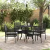 Image de vidaXL Ensemble de salle à manger pour jardin 5 pcs Noir polyrotin 3334924