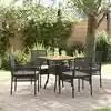 Image de Ensemble De Salle À Manger Pour Jardin 5 Pcs Noir Polyrotin Vidaxl