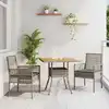 Image de Ensemble De Salle À Manger Pour Jardin 3 Pcs Gris Polyrotin Vidaxl