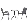 Image de Vidaxl ensemble bistro de jardin 3 pcs gris acier