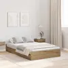 Image de Cadre De Lit Avec Rangement Chêne Artisanal 120 X 190 Cm Vidaxl
