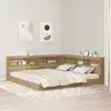 Image de Tête De Lit De Rangement Avec Étagère Chêne Artisanal 180 Cm Vidaxl
