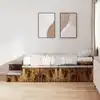 Image de Cadre De Lit Avec Rangement Chêne Fumé 80 Cm Bois D'ingénierie Vidaxl