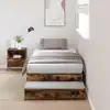 Image de Cadre De Lit Avec Rangement Chêne Fumé 90 Cm Bois D'ingénierie Vidaxl