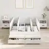 Image de Cadre De Lit Avec Rangement Blanc 120 Cm Bois D'ingénierie Vidaxl