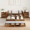 Image de Cadre De Lit Avec Rangement Avec Tiroir Bois Ancien 120 Cm Vidaxl
