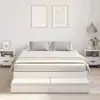 Image de Cadre De Lit Avec Rangement Blanc 140 Cm Bois D'ingénierie Vidaxl