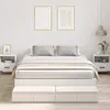 Image de vidaXL Cadre de lit avec rangement Blanc 140 cm Bois dingénierie 3335637