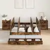 Image de Cadre De Lit Avec Rangement Chêne Fumé 120 Cm Bois D'ingénierie Vidaxl
