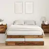 Image de Cadre De Lit Avec Rangement Avec Tiroir Bois Ancien 135 Cm Vidaxl