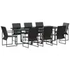 Image de Vidaxl ensemble de salle à manger pour jardin 9 pcs noir acier