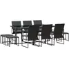 Image de Vidaxl ensemble de salle à manger pour jardin 11 pcs noir acier