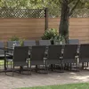 Image de vidaXL Ensemble de salle à manger pour jardin 17 pcs Noir Acier 3335867