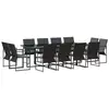 Image de Vidaxl ensemble de salle à manger pour jardin 13 pcs noir acier