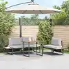 Image de Ensemble De Salle À Manger Pour Jardin 3 Pcs Gris Clair Acier Vidaxl