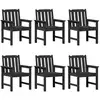 Image de Vidaxl chaise de jardin 6 pcs noir 65,5 x 59 x 88 cm polyéthylène