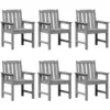 Image de Vidaxl chaise de jardin 6 pcs gris clair 65,5 x 59 x 88 cm