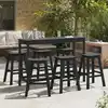 Image de Ensemble De Bar De Jardin 6 Pcs Noir Hdpe Vidaxl