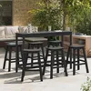 Image de vidaXL Ensemble de bar de jardin 6 pcs Noir HDPE 3335808