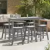 Image de Ensemble De Bar De Jardin 6 Pcs Gris Clair Hdpe Vidaxl