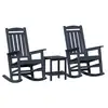 Image de Vidaxl chaise à bascule 3 pcs bleu marine polyéthylène