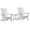 Image de Vidaxl chaise de jardin 3 pcs blanc 80.5 x 74.5 x 92 cm polyéthylène